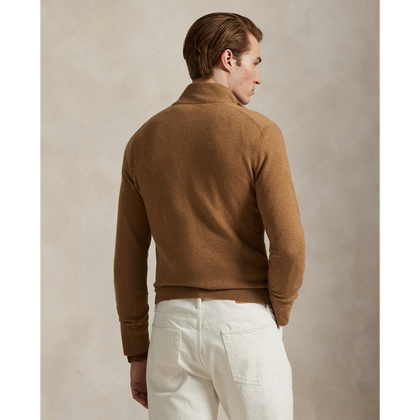 ★★POLO RALPH LAUREN★★ Wool Quarter Zipper Sweater Brown Wool Quarter-Zip Sweater