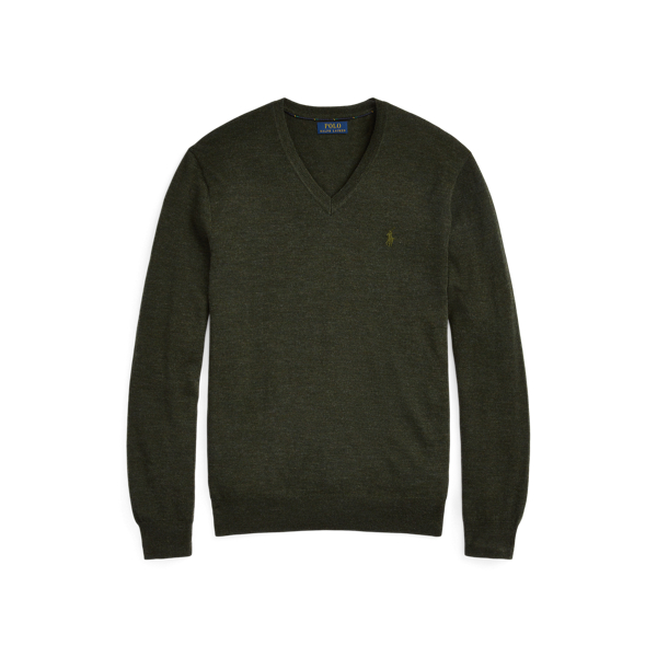 Slim Fit Washable Wool V Neck Jumper