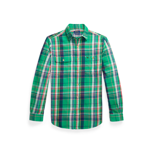 Camisa de xadrez Custom Fit em flanela