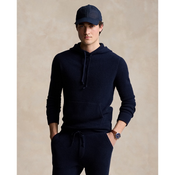 Hunter Navy Washable Cashmere Hooded Sweater Polo Ralph Lauren 1