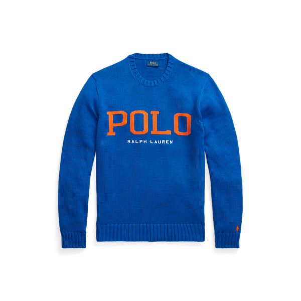 Pull logo &agrave; col rond en coton