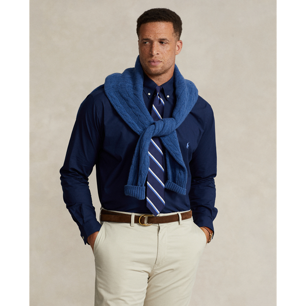 Bluse aus Stretchpopeline Big & Tall in Newport-Navy 7