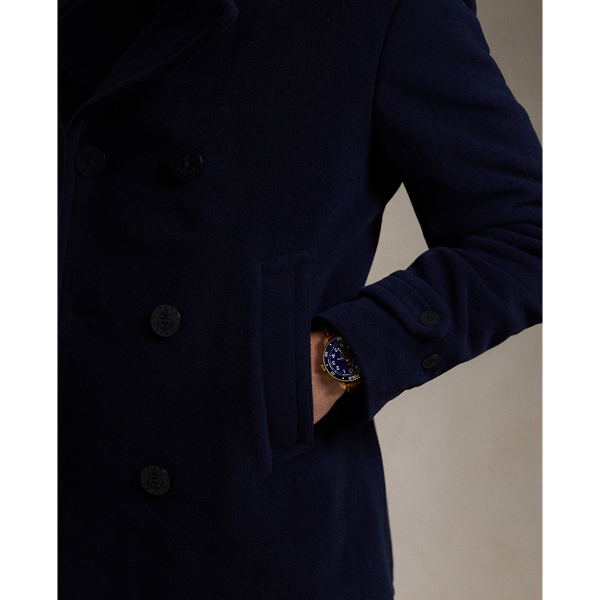 Wool Blend Twill Peacoat for Men Ralph Lauren PK