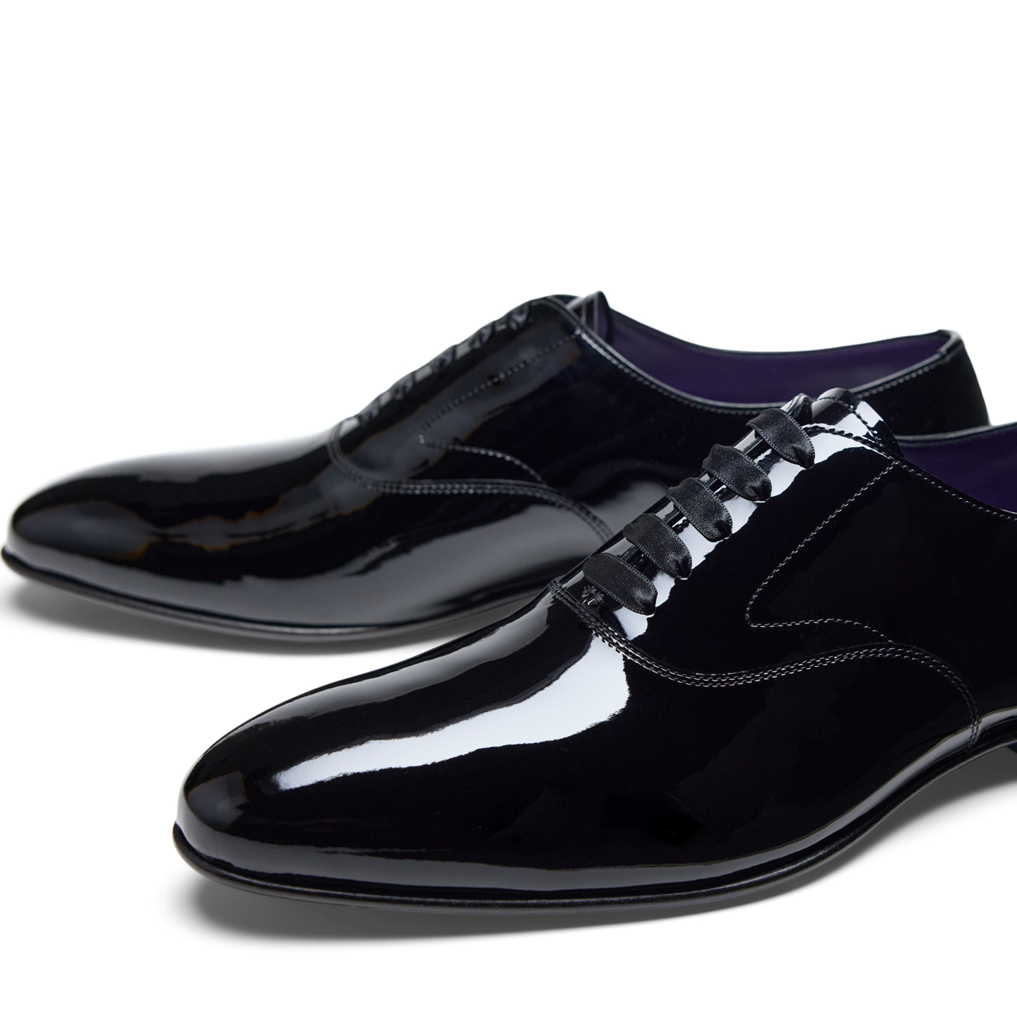 Мужская обувь Ralph Lauren Paget Patent Calfskin Shoe, цвет: Чёрный — фото 1