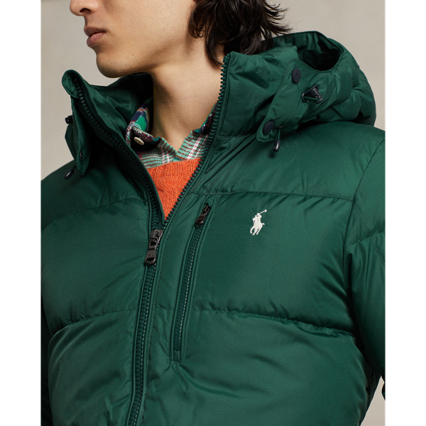 College Green W/Cream Pp Water-Repellent Down Jacket Polo Ralph Lauren 6