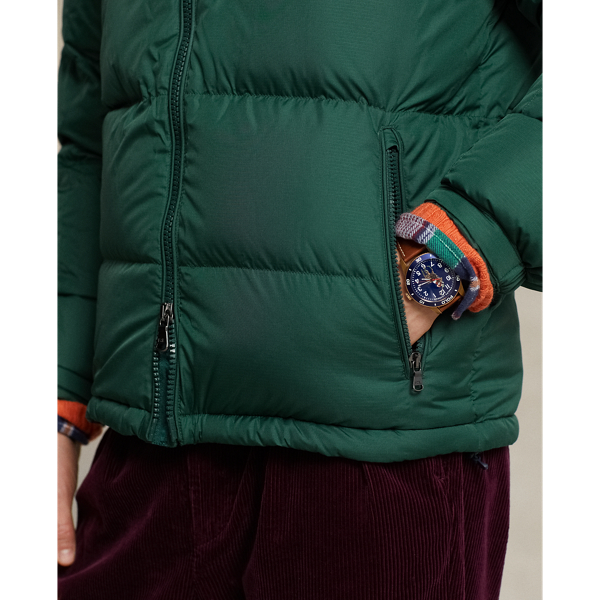 College Green W/Cream Pp Water-Repellent Down Jacket Polo Ralph Lauren 7