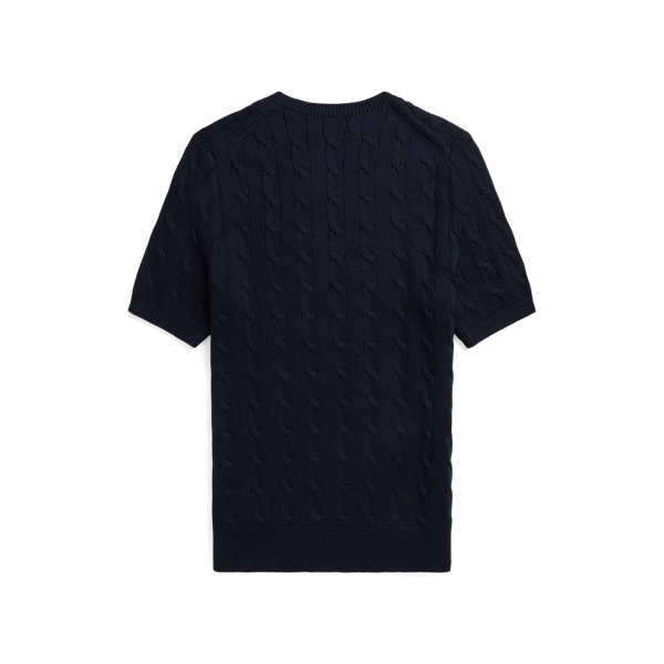 Blue Cable-Knit Cotton Short-Sleeve Jumper Polo Ralph Lauren 2