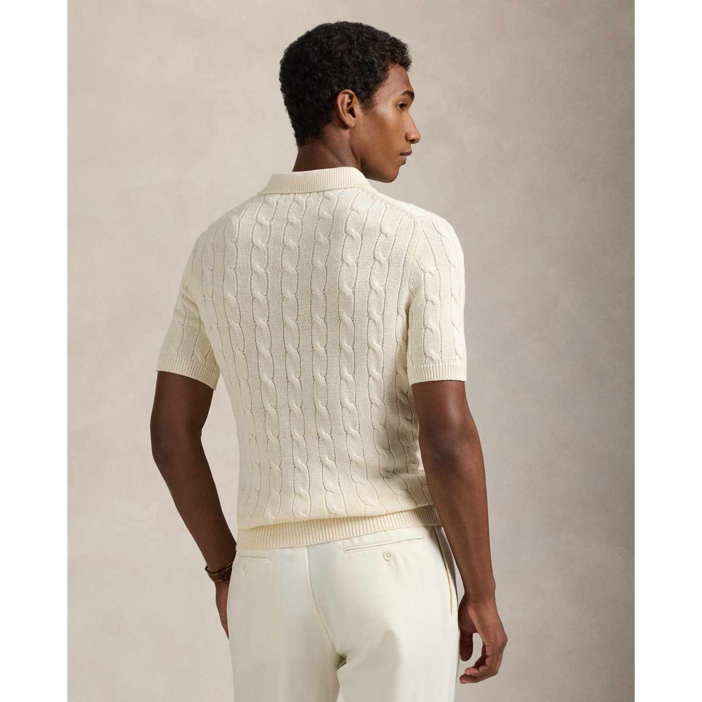 Мужской свитер Ralph Lauren Cable-Knit Cotton Polo, цвет: Кремовый — фото 2