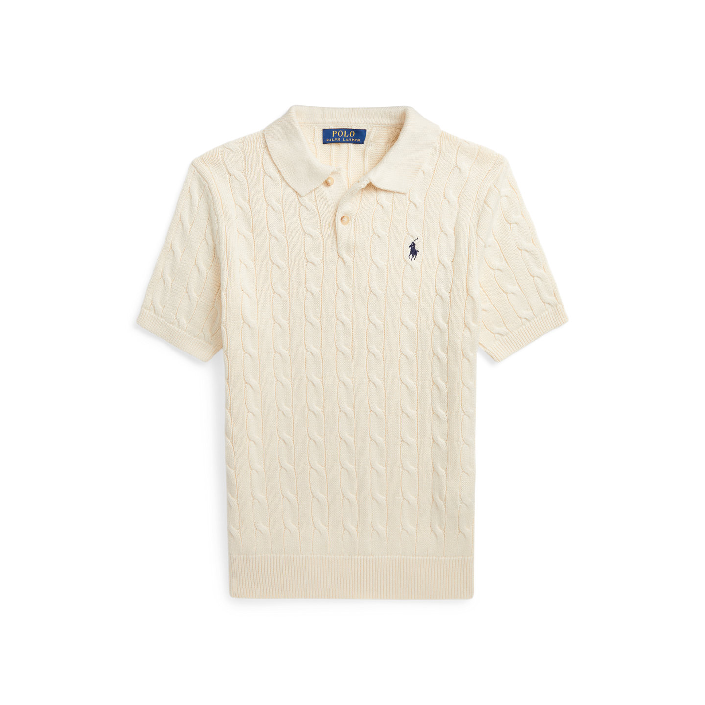 Мужской свитер Ralph Lauren Cable-Knit Cotton Polo, цвет: Кремовый — фото 5