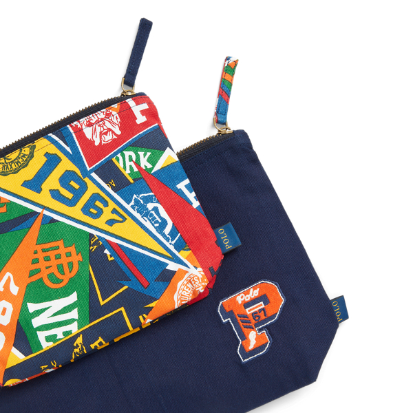Navy Multi Andover Graphic Pouch Set Polo Ralph Lauren Home 3