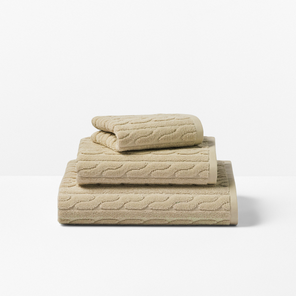 Lauren Home Sanders Cable Bath Towels 1