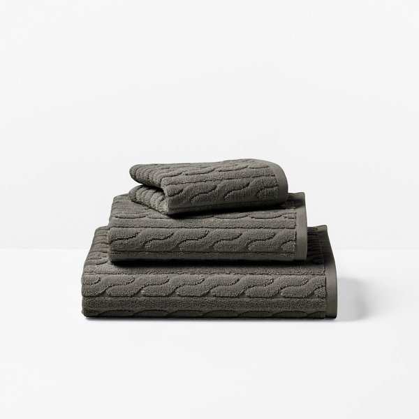 Lauren Home Sanders Cable Bath Towels 1