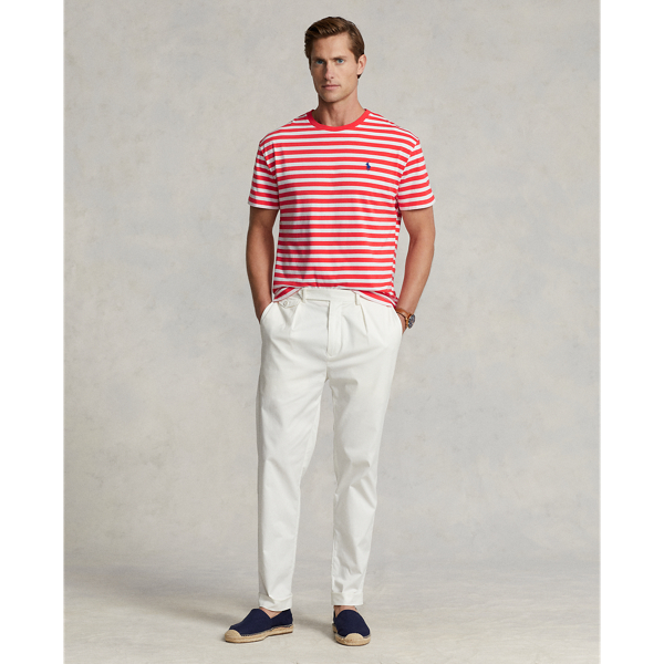Red Reef/White Classic Fit Striped Jersey T-Shirt Polo Ralph Lauren 4