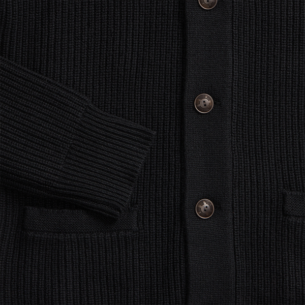 Textured Cashmere Shawl-Collar Cardigan