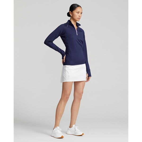 French Navy/Light Mauve Jersey Quarter-Zip Pullover RLX 4