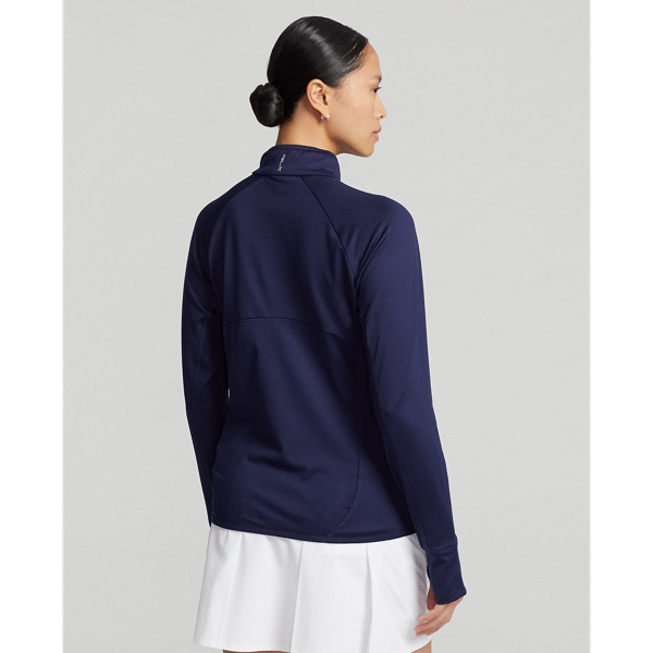 French Navy/Light Mauve Jersey Quarter-Zip Pullover RLX 5