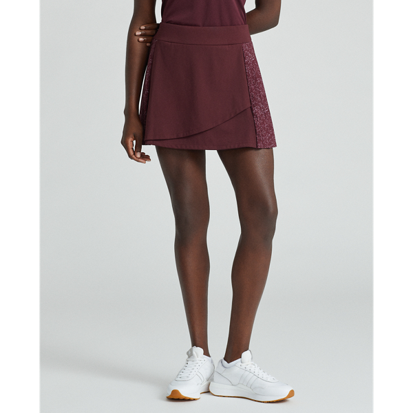 15" Side-Pleated Performance Skort RLX in Harvard Wine/Floral 4