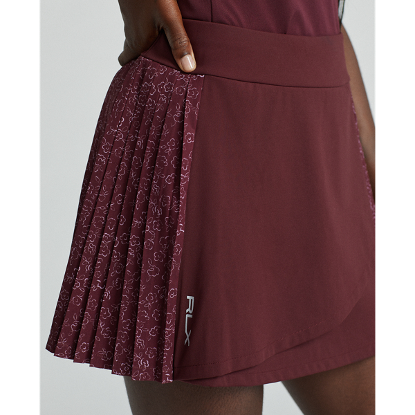 15" Side-Pleated Performance Skort RLX in Harvard Wine/Floral 6