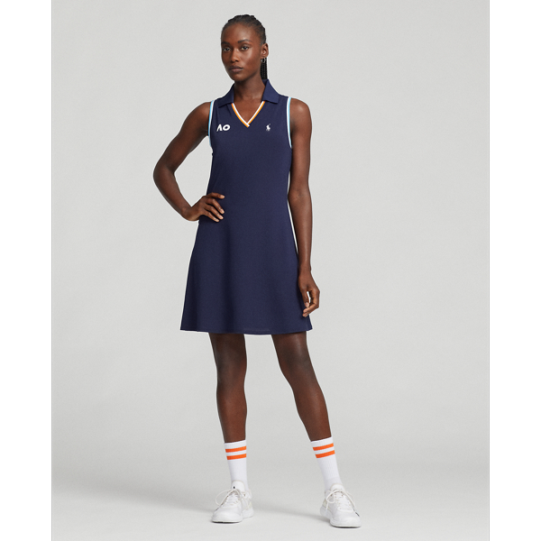 Australian Open Stretch Mesh Polo Dress