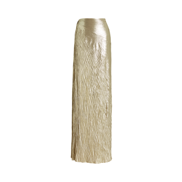 Duvall Pleated Metallic Jersey Skirt Ralph Lauren Collection 1