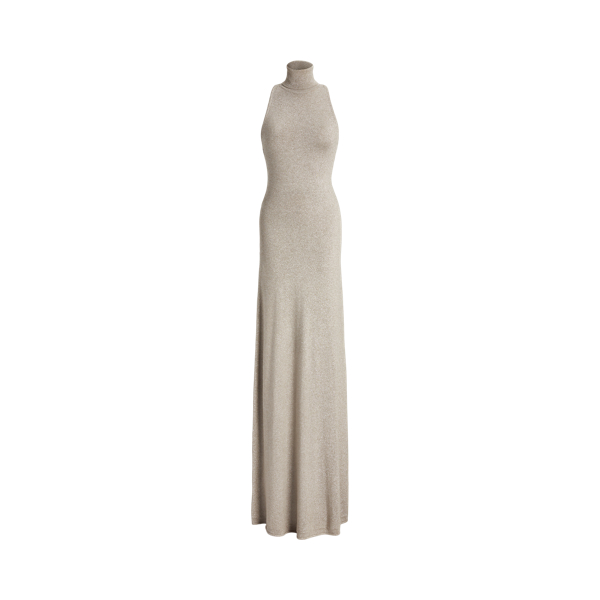 Sleeveless Turtleneck Evening Dress