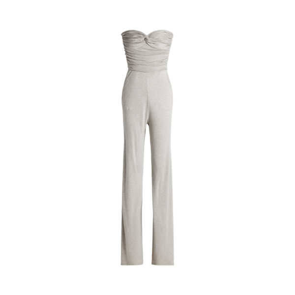 Melange Interlock Strapless Jumpsuit Ralph Lauren Collection 1