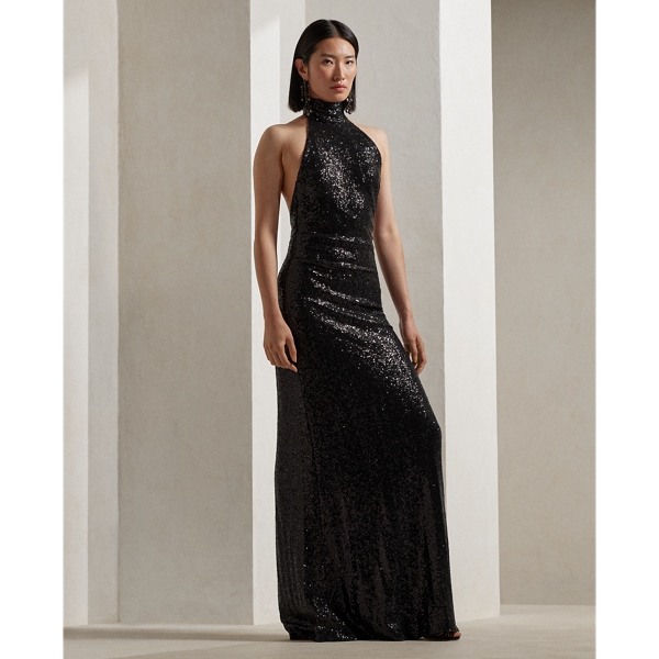 Embellished Sleeveless Evening Dress for Women Ralph Lauren UK