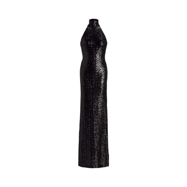 Abito da sera smanicato con paillettes Ralph Lauren Collection in Nero 2
