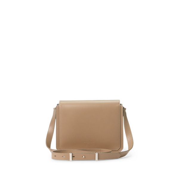 Taupe RL 888 Box Calfskin Crossbody Ralph Lauren Collection 4