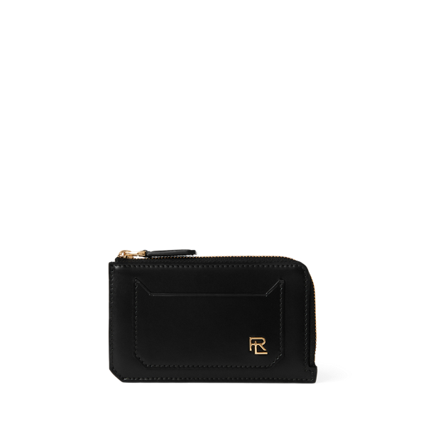 Black RL Box Calfskin Zip Card Case Ralph Lauren Collection 1