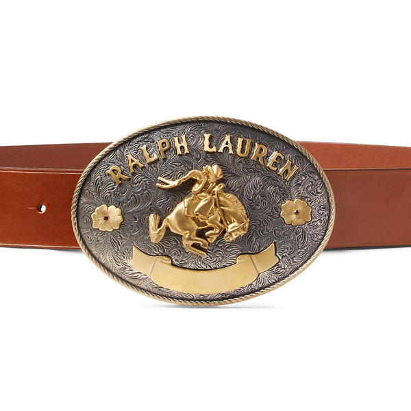 【Ralph Lauren Collection】ロデオバックル レザーワイドベルト Rodeo-Buckle Vachetta Leather Wide Belt | Ralph Lauren