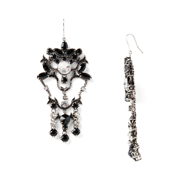 Black/Grey Crystal Chandelier Earrings Ralph Lauren Collection 2