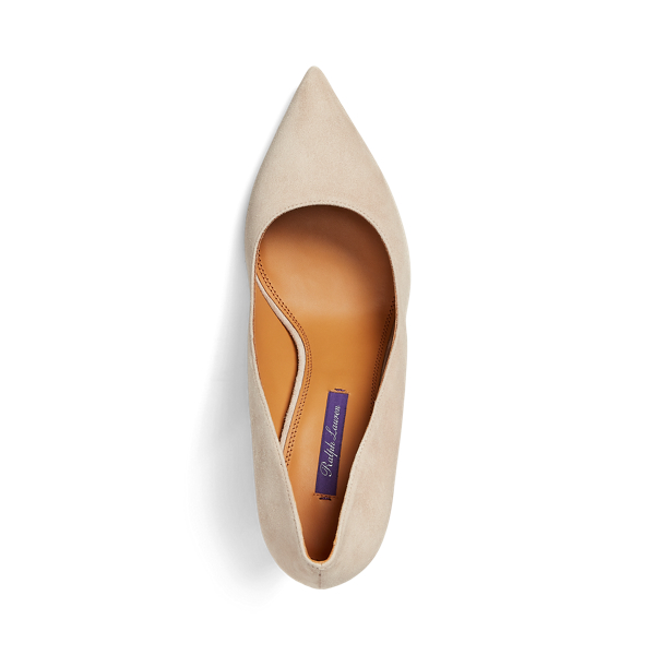 Beige Armissa Goat-Suede Pump Ralph Lauren Collection 4