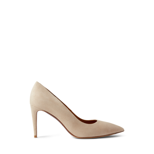 Beige Armissa Goat-Suede Pump Ralph Lauren Collection 1