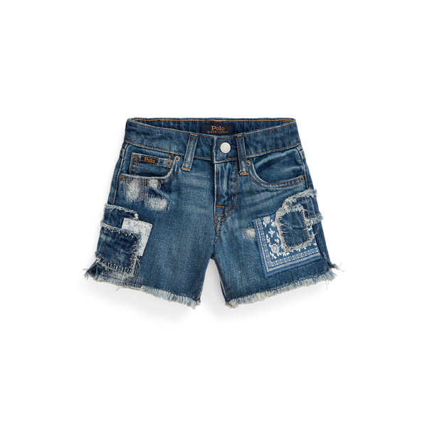 Patchwork Cotton Denim Short