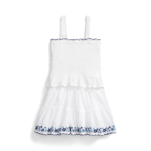 Smocked Cotton Top and Skirt Set