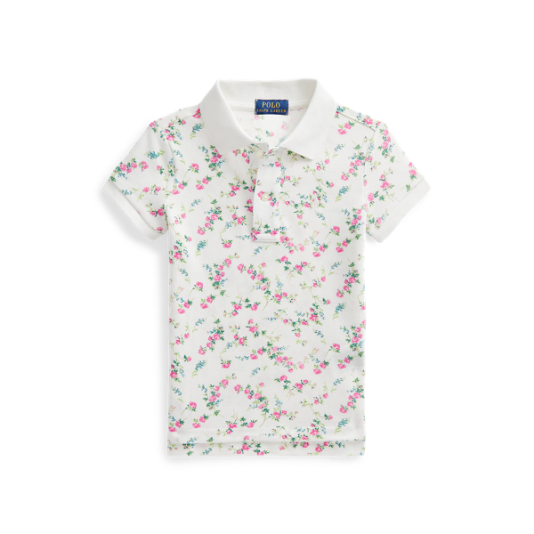 Floral Cotton Mesh Polo Shirt
