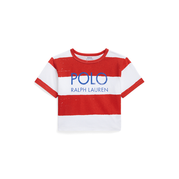 Striped Logo Jersey Boxy Tee