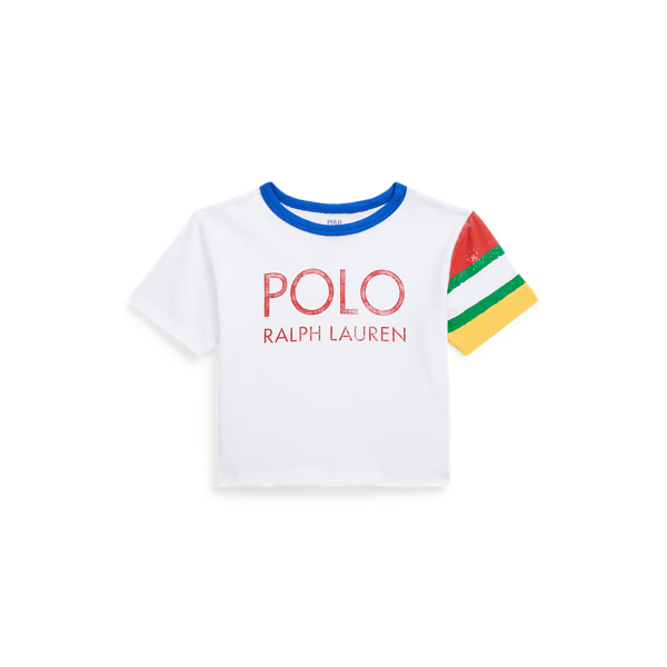 Recht katoenen jersey T-shirt met logo