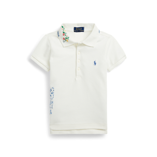 Floral Stretch Mesh Polo Shirt