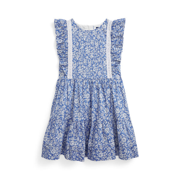Floral Pintucked Cotton Dress