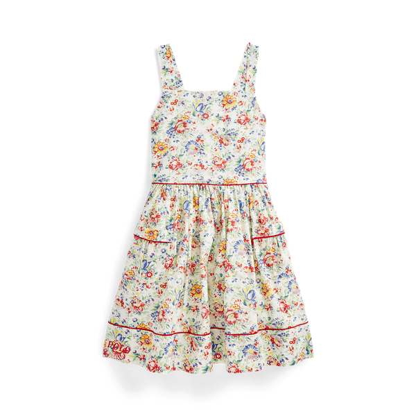 Vestido floral em algod&atilde;o