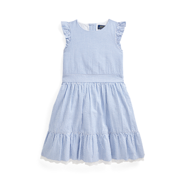 Embroidered Cotton Seersucker Dress
