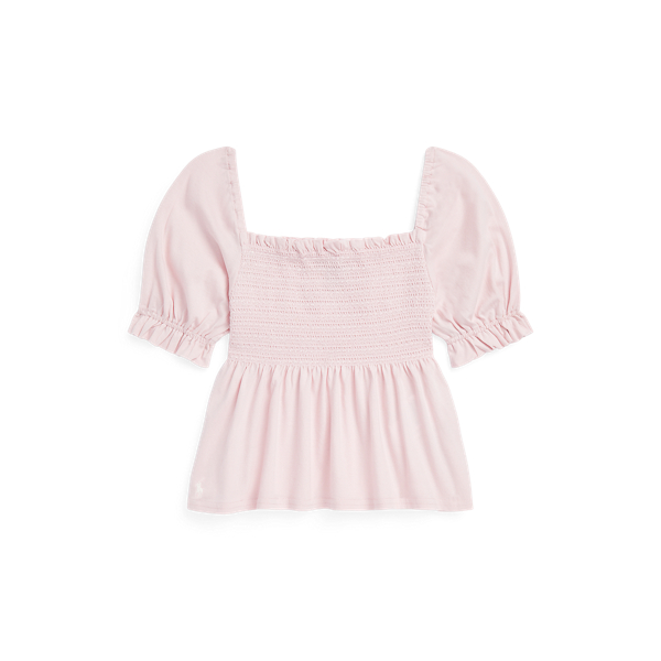 Gesmokte katoenjersey top
