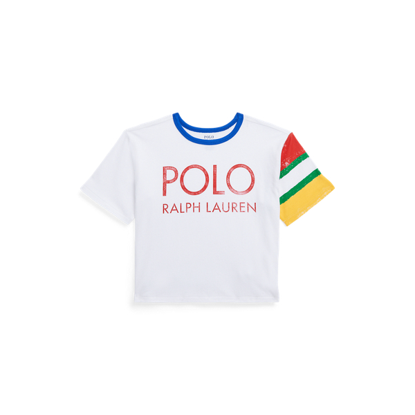 Recht katoenen jersey T-shirt met logo