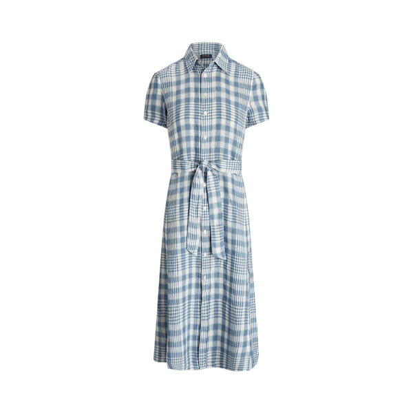 Linen Short-Sleeve Shirtdress