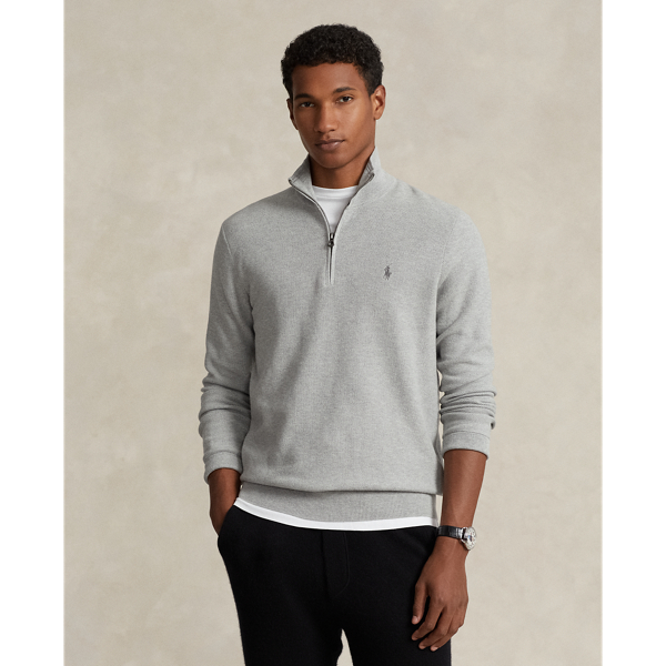 Grey quarter zip pullover on sale