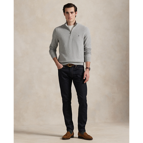 Мужские свитеры Ralph Lauren Mesh-Knit Cotton Quarter-Zip Sweater