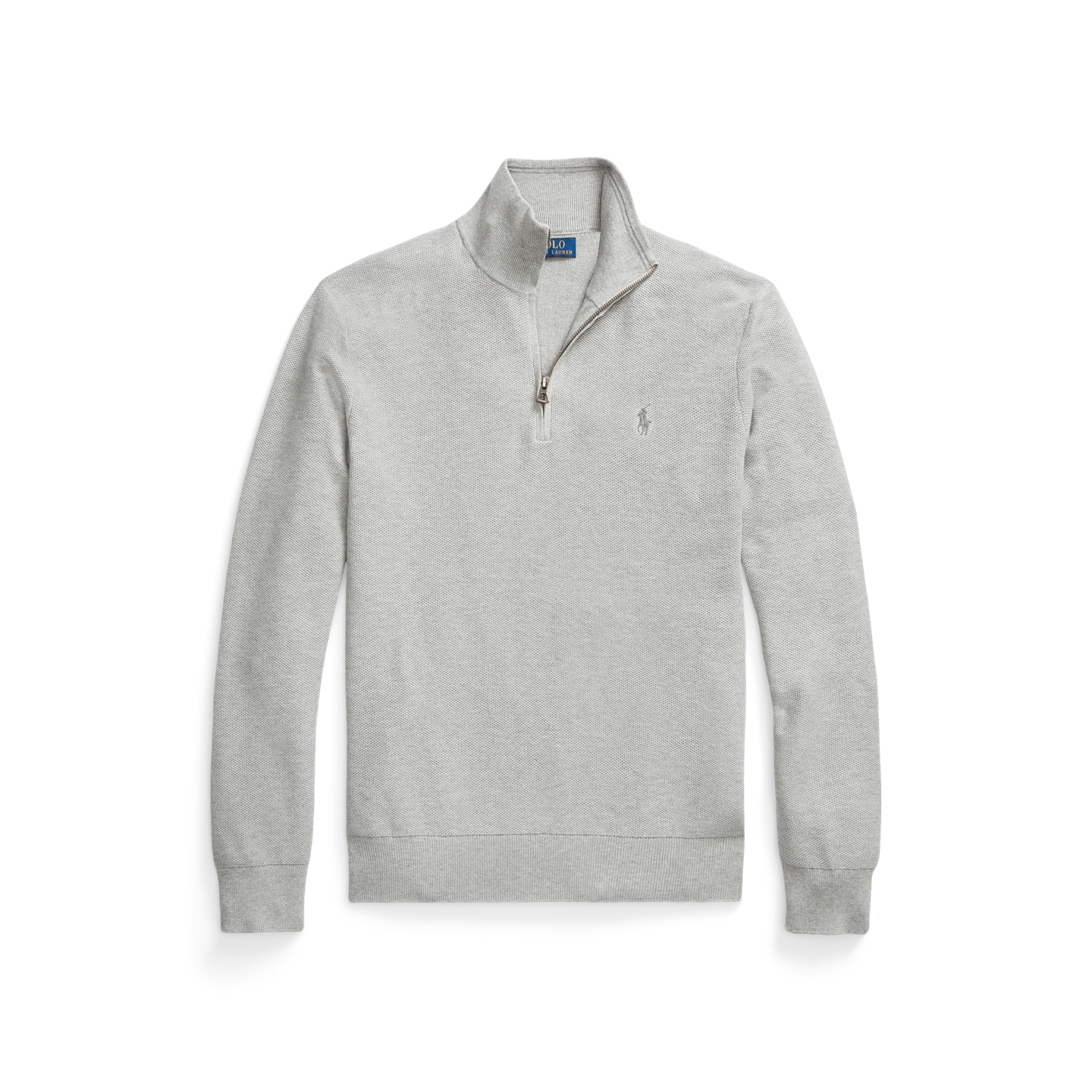 Мужской свитер Polo Ralph Lauren Mesh-Knit Cotton Quarter-Zip, цвет: Меланжевый — фото 5