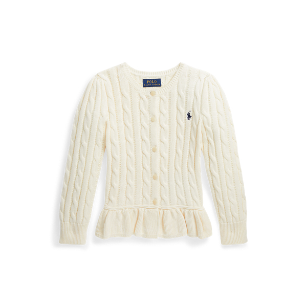 ケーブルニット コットン ペプラム カーディガン | ラルフ ローレン